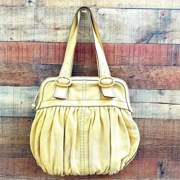 Cole Haan Leather Village Ruched Satchel - Picture 1 of 8
